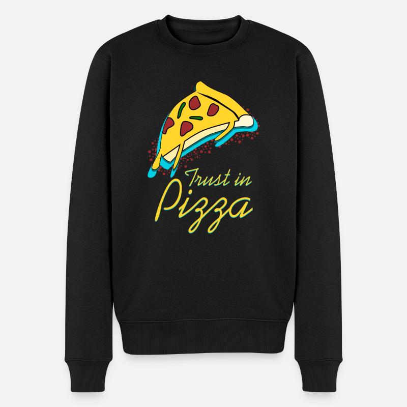 Pizza Pizzas Pizzaria - Männer Premium Bio Pullover - Schwarz