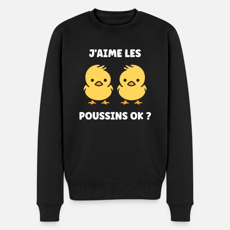 J'aime les poussins - Pull Premium bio Homme - noir