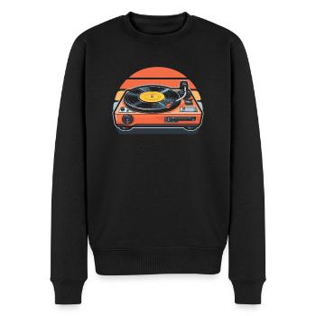 Collectionneur de disques vinyles - Pull Premium bio Homme - noir - Devant - Nico (187cm)