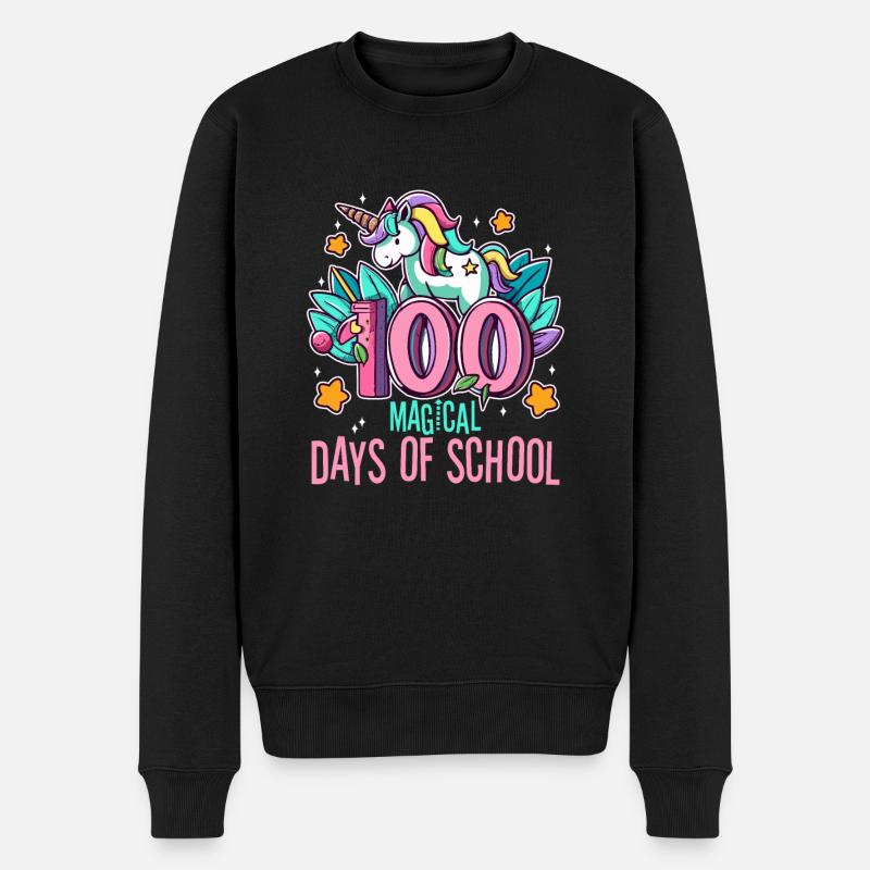 Joyeux 100 jours d'apprentissage magique - Pull Premium bio Homme - noir