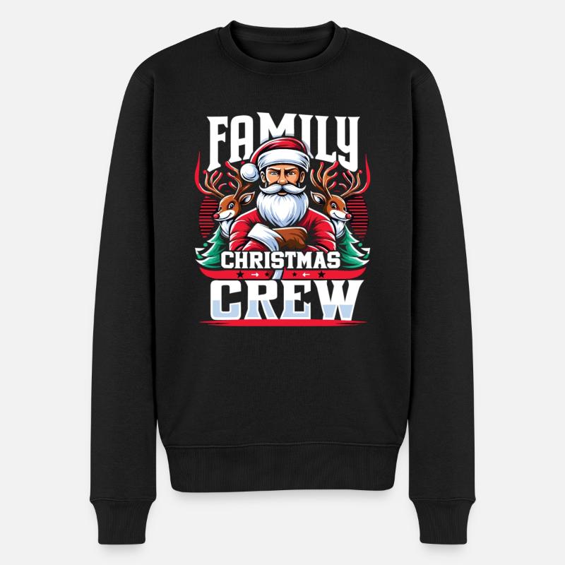 Family Christmas Crew - Männer Premium Bio Pullover - Schwarz