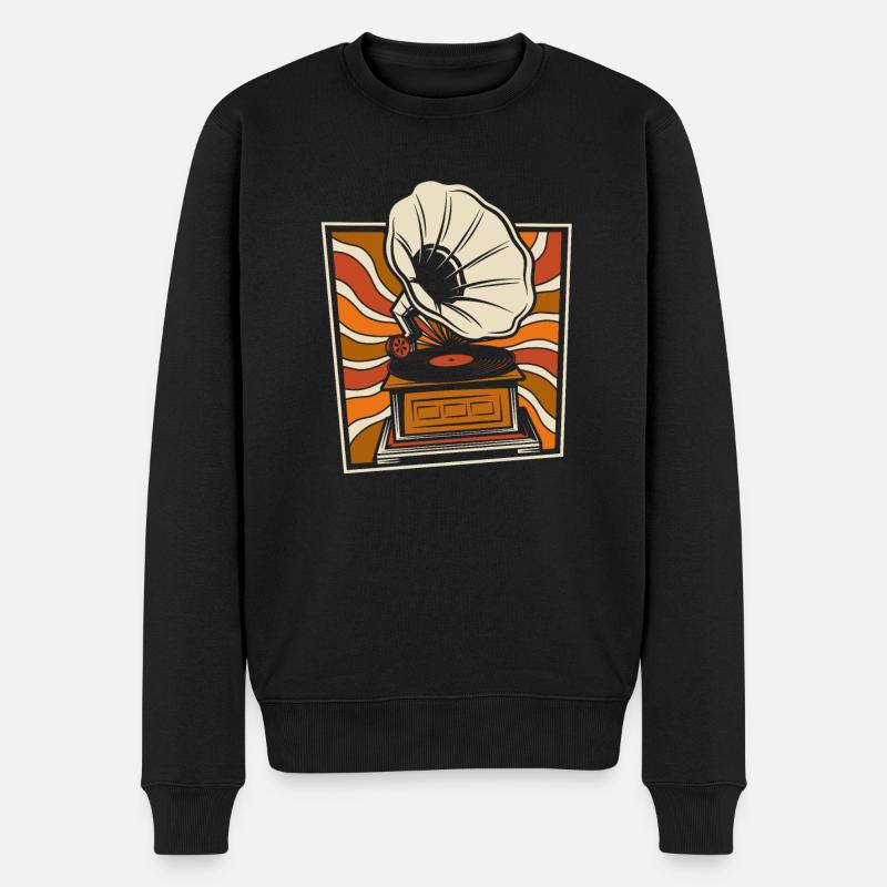 Schallplatte Vinyl Plattensammler - Männer Premium Bio Pullover - Schwarz