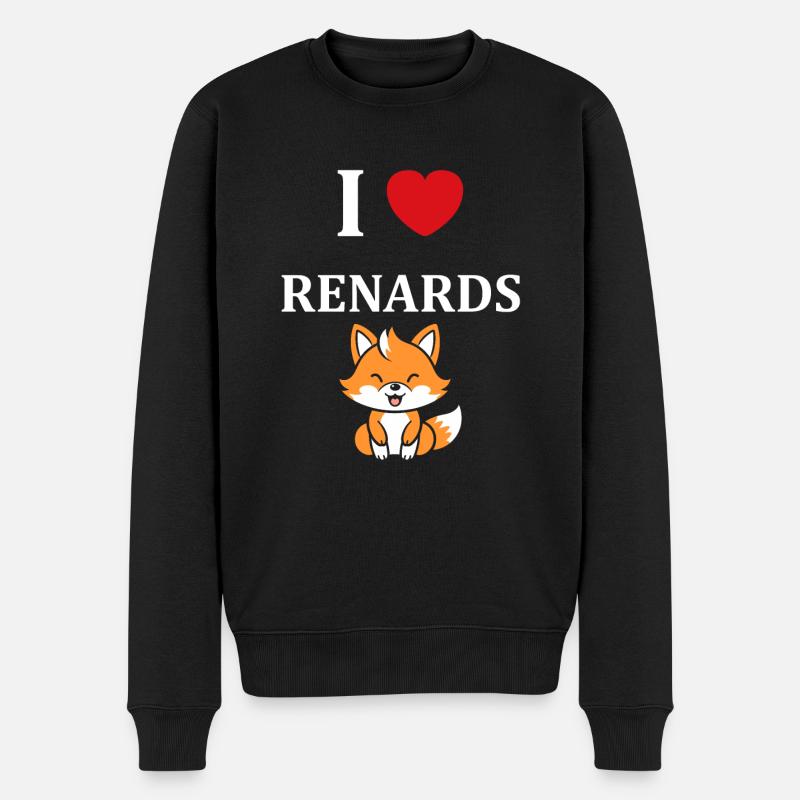 J'aime les renards - Pull Premium bio Homme - noir