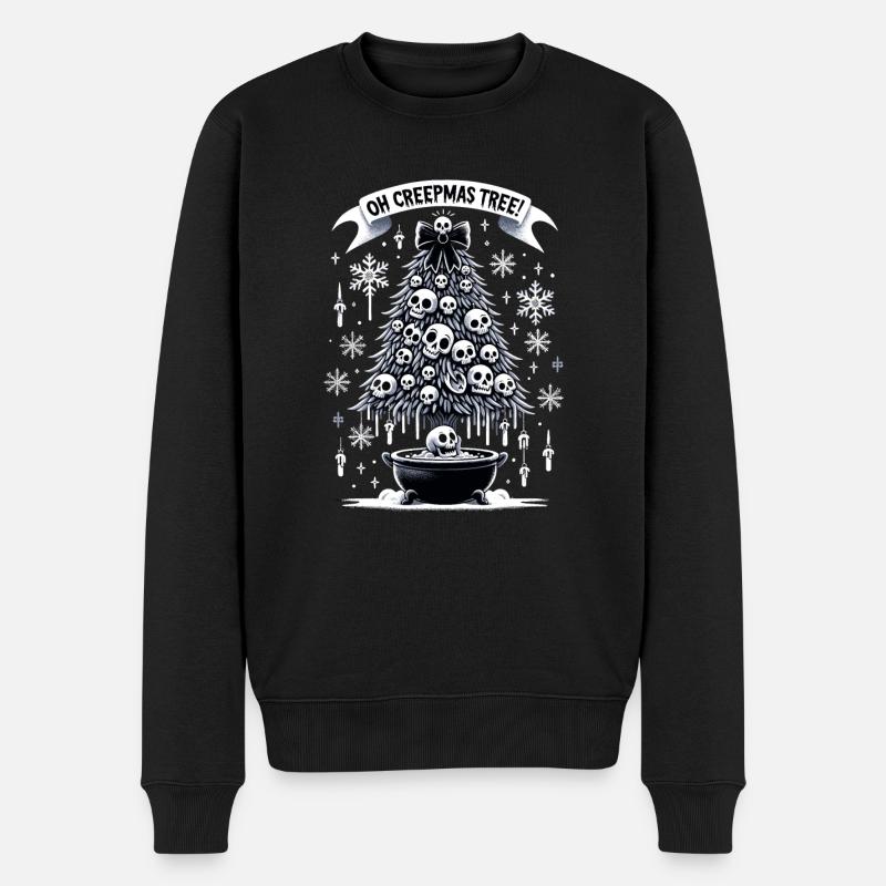 Oh Creepmas Arbre Effrayant Festif Goth Emo Horreur - Pull Premium bio Homme - noir