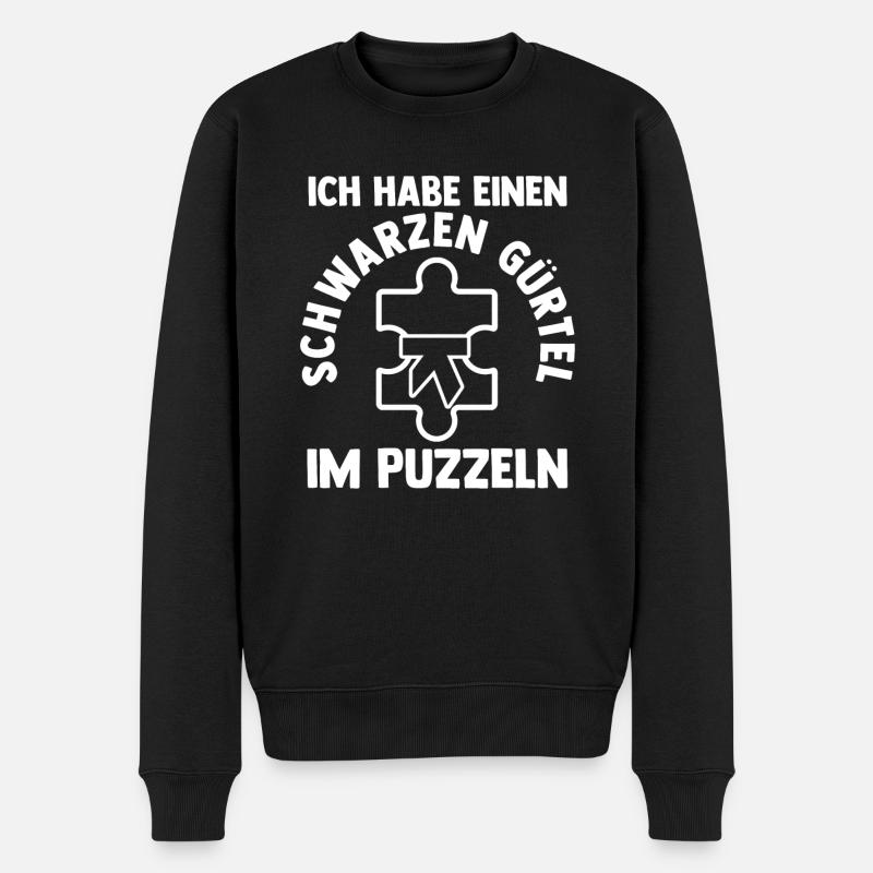 Puzzlefan Puzzler Puzzleteile Puzzle - Männer Premium Bio Pullover - Schwarz