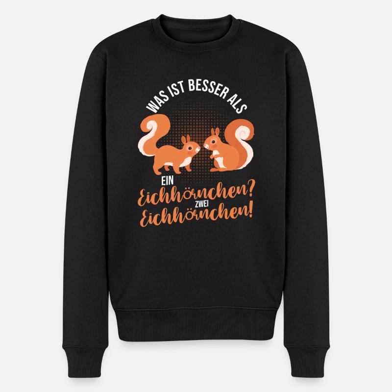 Eichhörnchen - Männer Premium Bio Pullover - Schwarz
