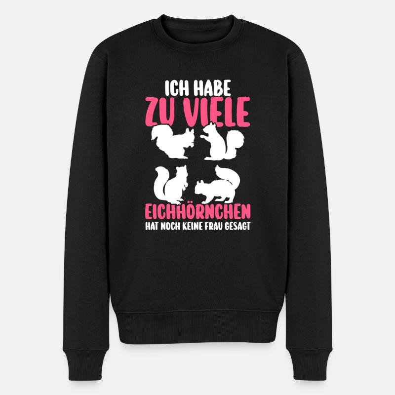 Eichhörnchen - Männer Premium Bio Pullover - Schwarz