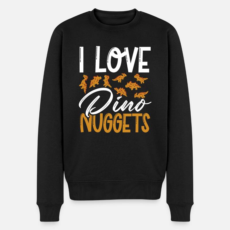 Ich Liebe Dino Nuggets - Männer Premium Bio Pullover - Schwarz