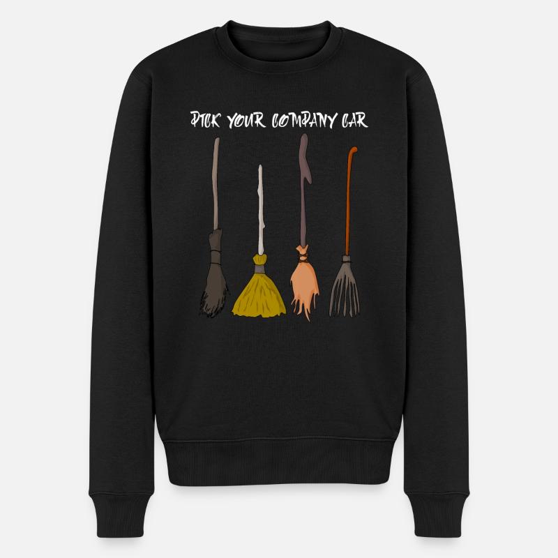 Witch's Broom Halloween Witch Witchcraft - Männer Premium Bio Pullover - Schwarz