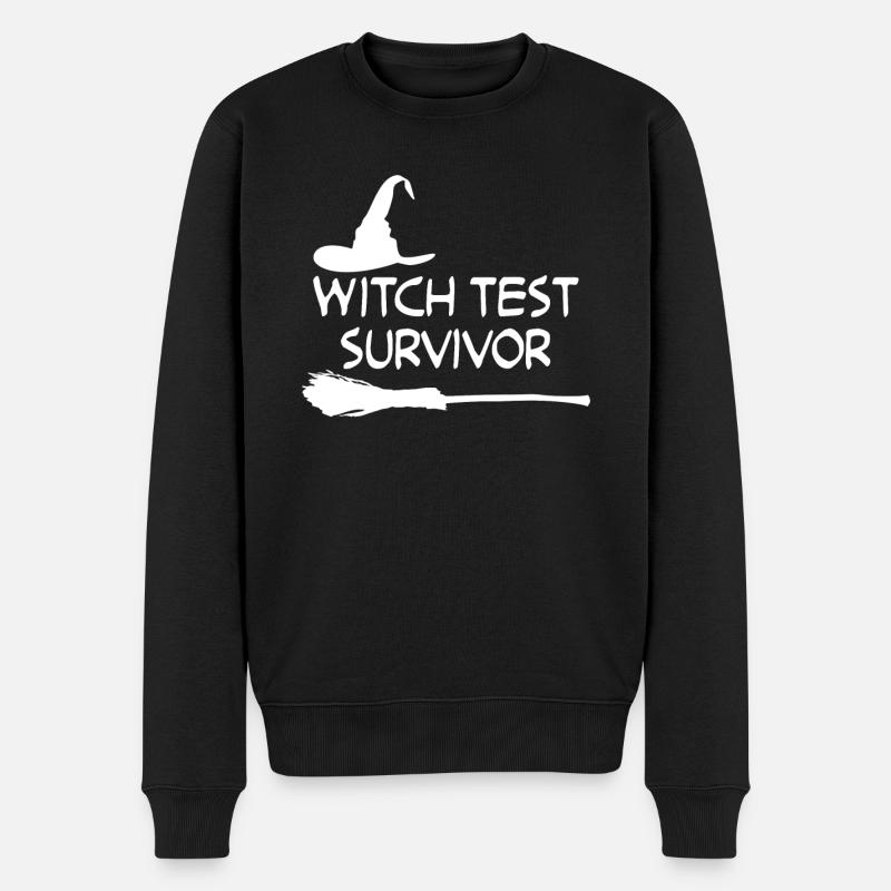 Witchcraft Witch Test Witch's Broom - Männer Premium Bio Pullover - Schwarz