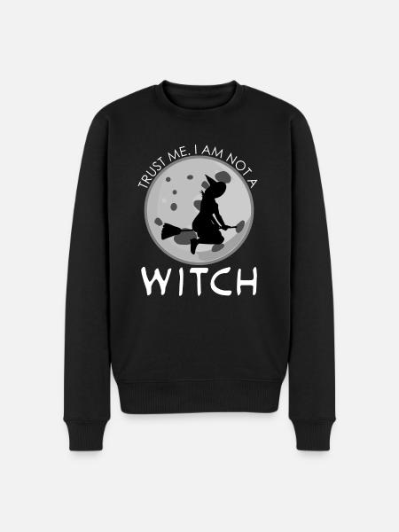 Witch Joke Witchcraft Witch's Broom - Men's Premium Organic Jumper - black
