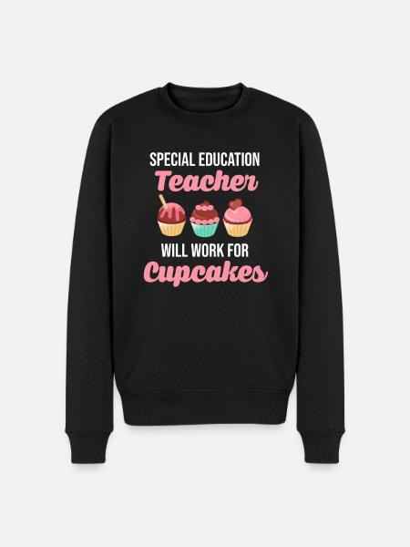 Sonderschullehrer Wird Für Cupcakes-autismus - Männer Premium Bio Pullover - Schwarz