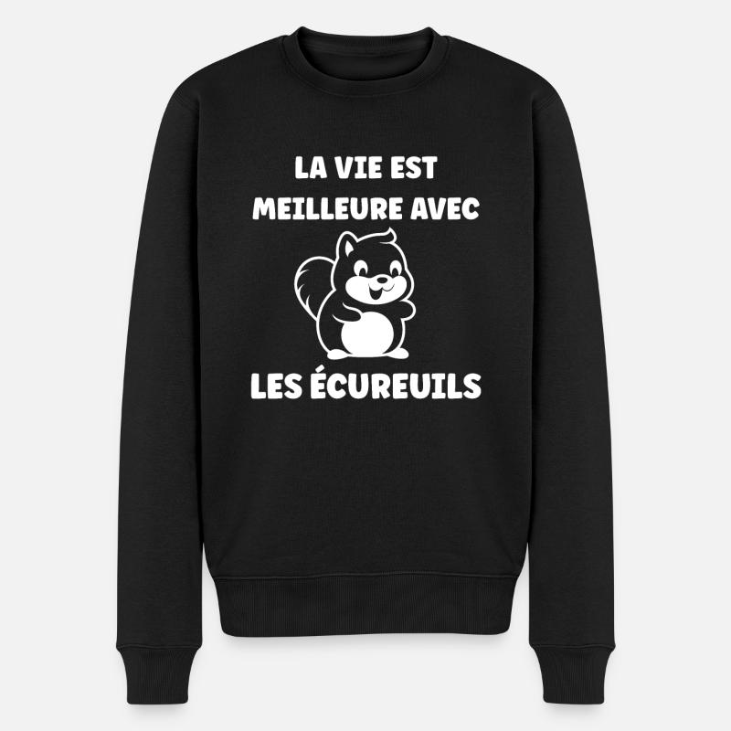 Humour petit écureuil - Pull Premium bio Homme - noir