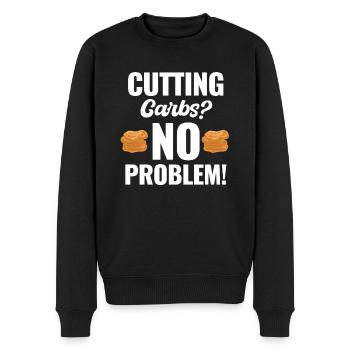 Kohlenhydrate Reduzieren? Kein Problem! Frühstück - Männer Premium Bio Pullover - Schwarz - Vorne - Nico (187cm)