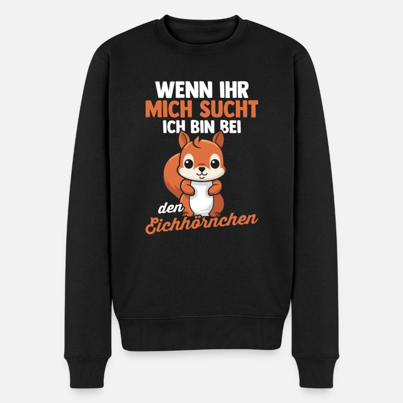 Eichhörnchen - Männer Premium Bio Pullover - Schwarz