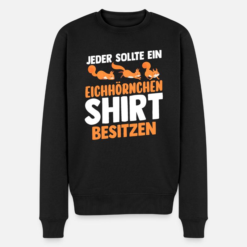 Eichhörnchen - Männer Premium Bio Pullover - Schwarz