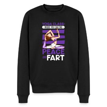 Yoga, Pleine conscience, Pratique, Méditation, Manifestation - Pull Premium bio Homme - noir - Devant - Nico (187cm)