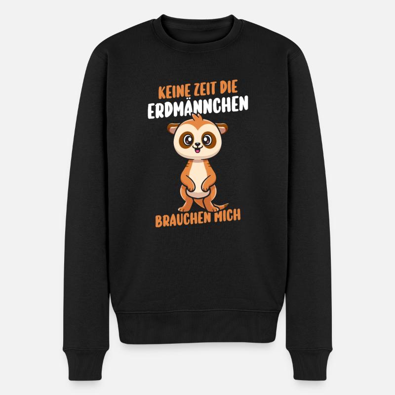 Erdmännchen - Männer Premium Bio Pullover - Schwarz
