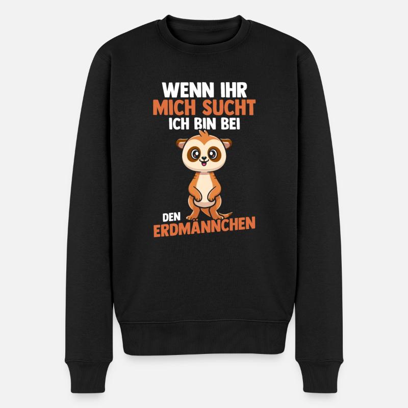 Erdmännchen - Männer Premium Bio Pullover - Schwarz