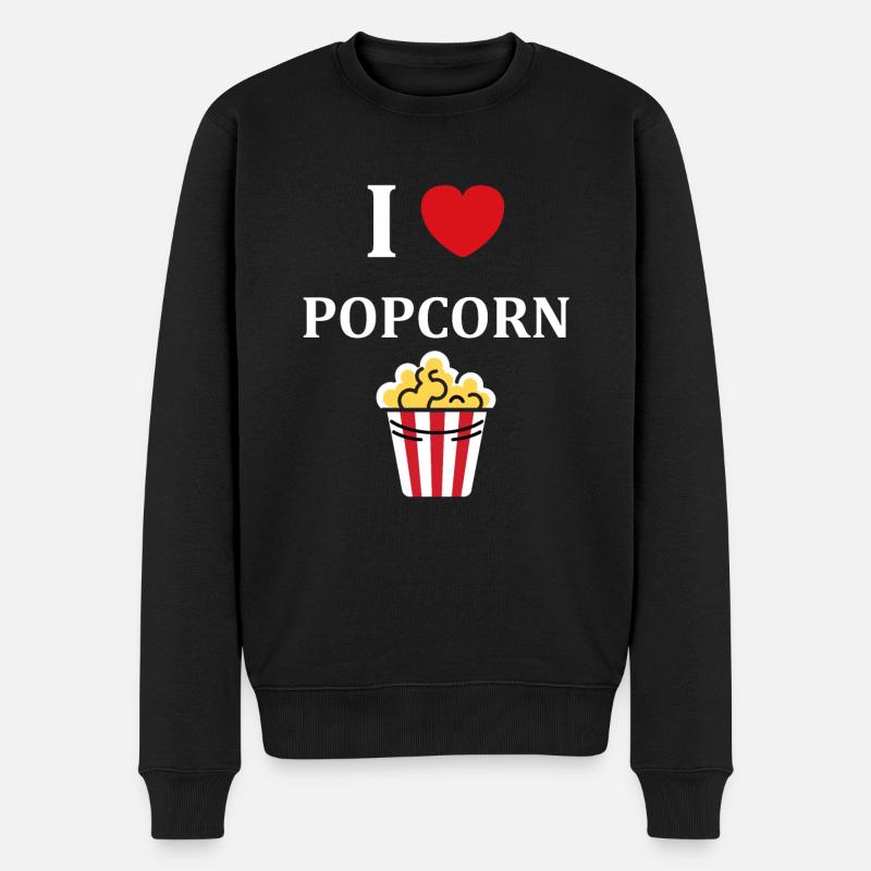 i love popcorn - Pull Premium bio Homme - noir
