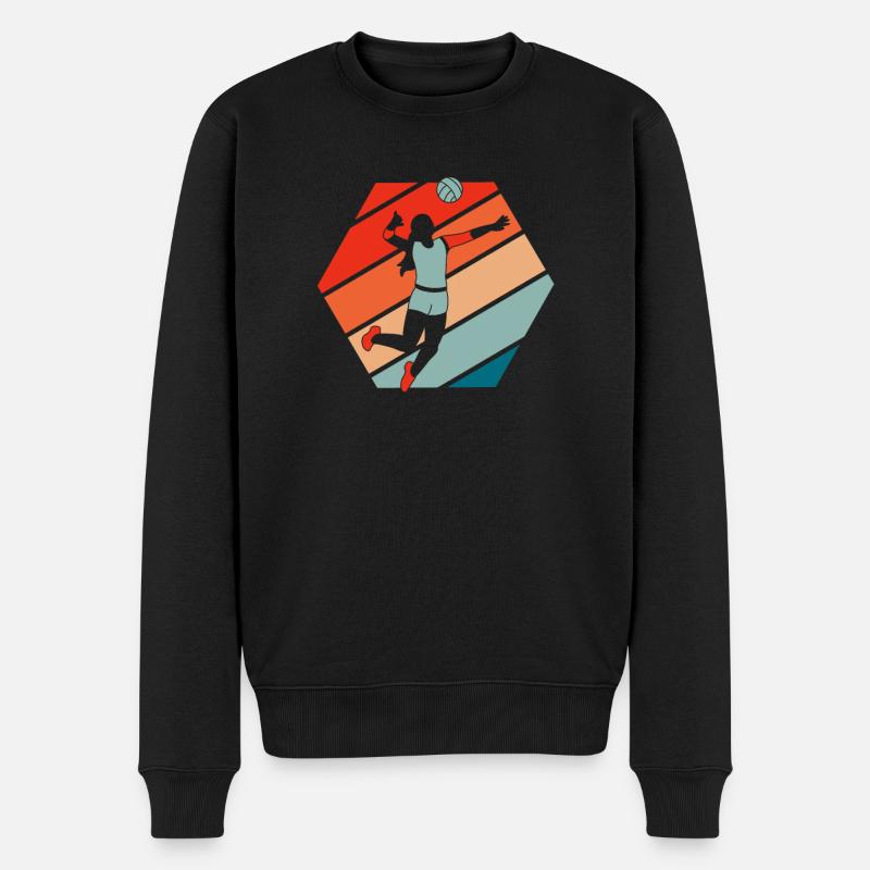 Volleyball Volleyballer - Männer Premium Bio Pullover - Schwarz