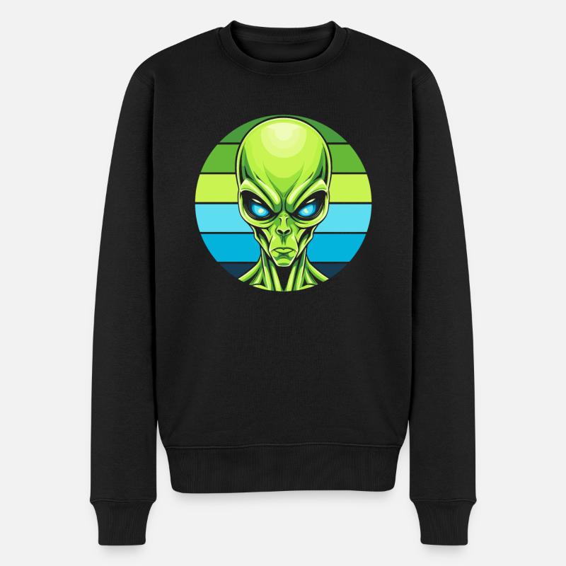 Alien Außerirdischer - Männer Premium Bio Pullover - Schwarz