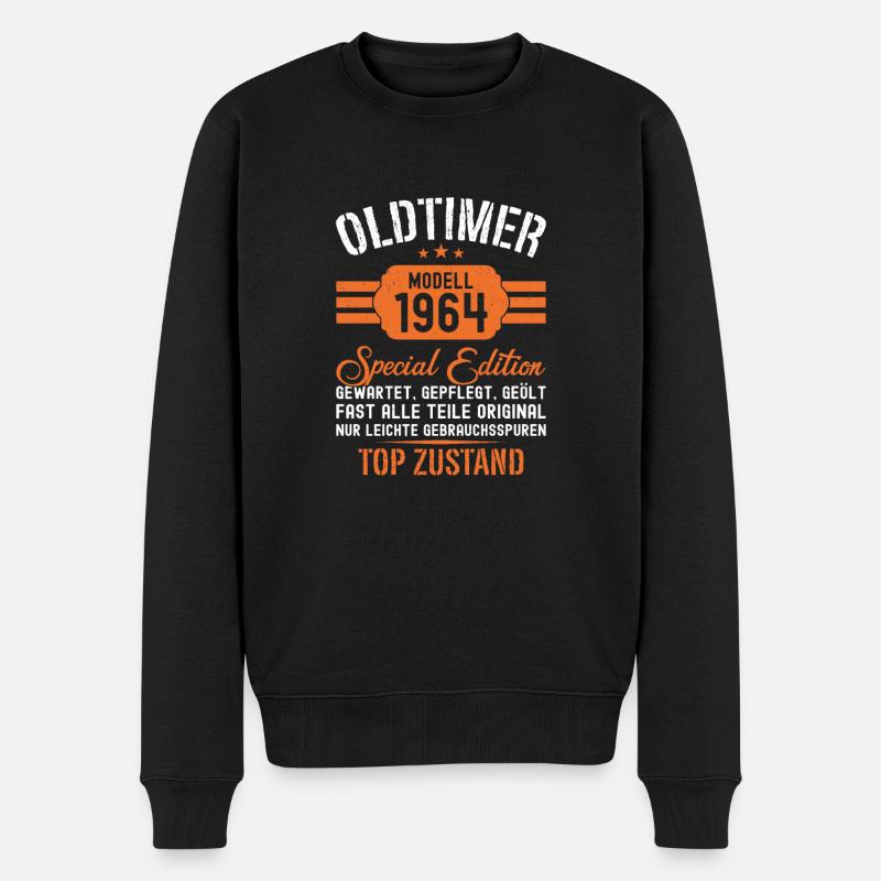 60. Geburtstag 60 Jahre Oldtimer Geschenk 1964 - Männer Premium Bio Pullover - Schwarz