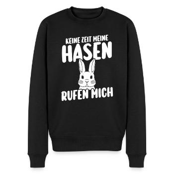 Kaninchen Hase - Männer Premium Bio Pullover - Schwarz - Vorne - Nico (187cm)