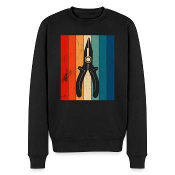 Elektriker Spruch Elektrikergeselle - Männer Premium Bio Pullover - Schwarz - Vorne - Nico (187cm)