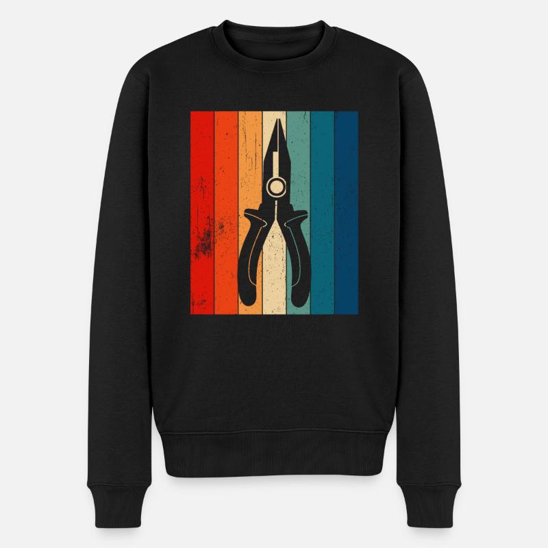 Elektriker Spruch Elektrikergeselle - Männer Premium Bio Pullover - Schwarz