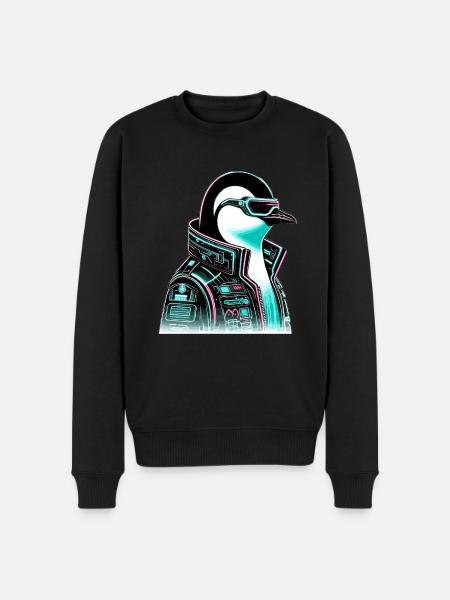 Cyberpunk Pingouin Conception graphique - Pull Premium bio Homme - noir
