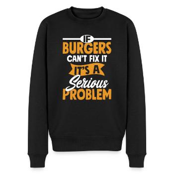 Si les hamburgers ne peuvent pas le réparer, c’est un problème sérieux pour moi - Pull Premium bio Homme - noir - Devant - Nico (187cm)