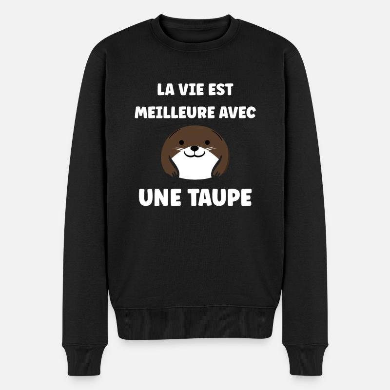 Humour mignonne petite taupe - Pull Premium bio Homme - noir