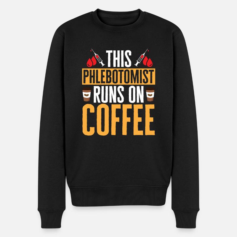 Phlebotomie Blutabnahme Blut Krankenschwester - Männer Premium Bio Pullover - Schwarz