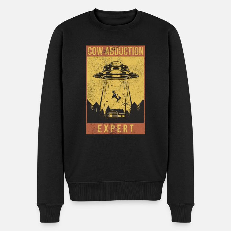 Alien, UFO, UAP, Space, Space Flying Object - Men's Premium Organic Jumper - black