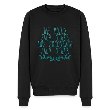 Nous nous construisons les uns les autres et nous nous encourageons les uns les autres 4 - Pull Premium bio Homme - noir - Devant - Nico (187cm)