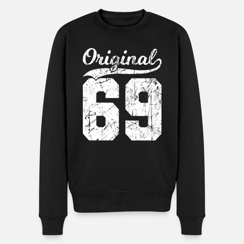 69 Original 55 Jahren Mann Frau Geburtstag - Männer Premium Bio Pullover - Schwarz