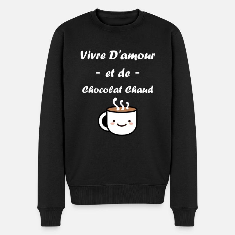 Humour petit chocolat chaud - Pull Premium bio Homme - noir