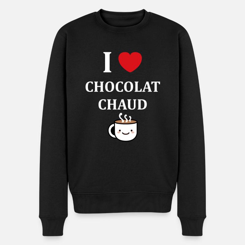 Humour petit chocolat chaud - Pull Premium bio Homme - noir