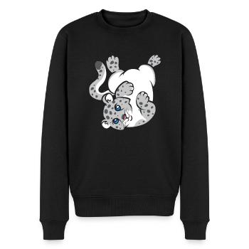 Schneeleopard - Männer Premium Bio Pullover - Schwarz - Vorne - Nico (187cm)