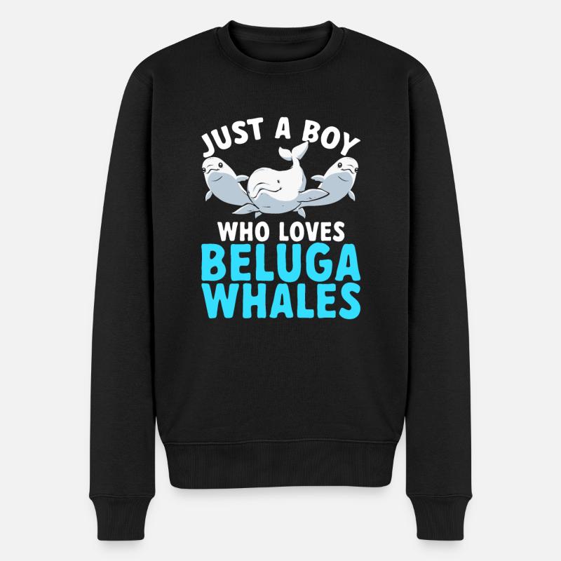 Baleine blanche Béluga - Pull Premium bio Homme - noir