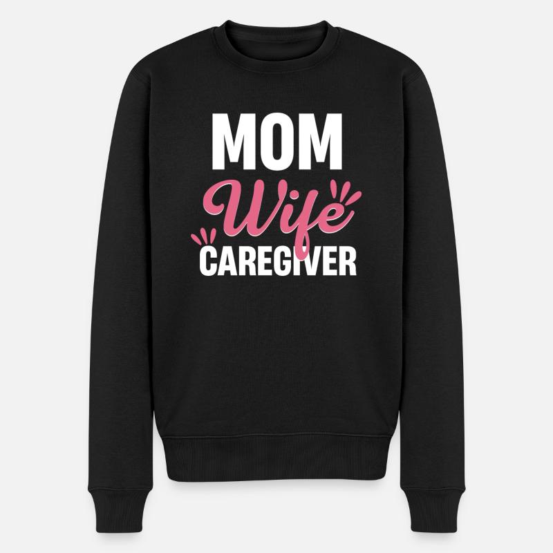 Mutter, Ehefrau, Betreuerin, Mutter, - Männer Premium Bio Pullover - Schwarz