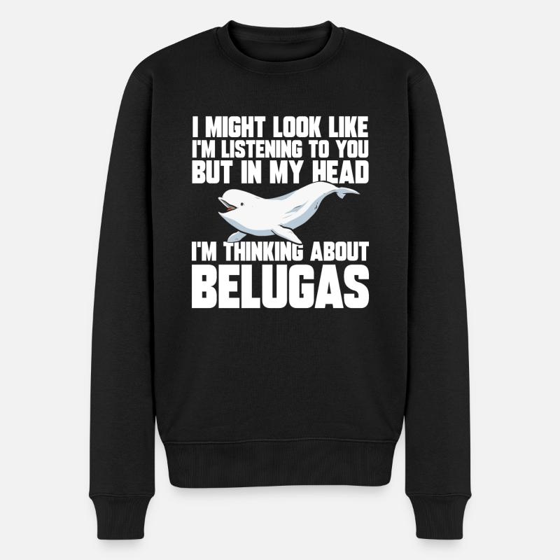 Baleine blanche Béluga - Pull Premium bio Homme - noir