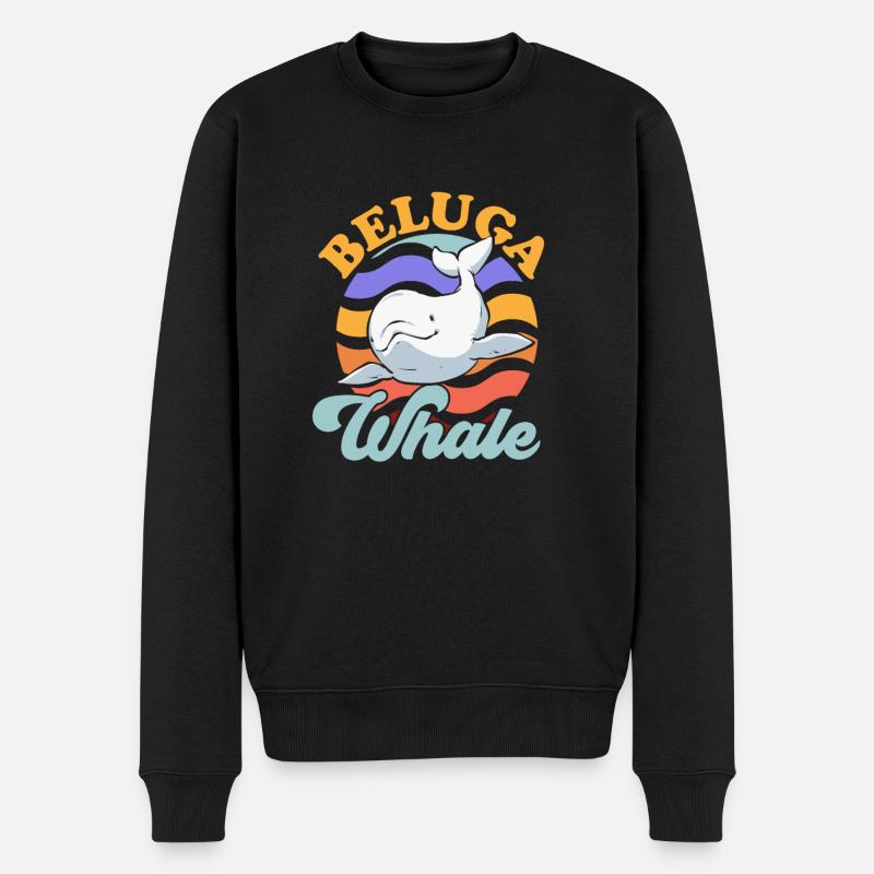 Weißwal Beluga Wal - Männer Premium Bio Pullover - Schwarz