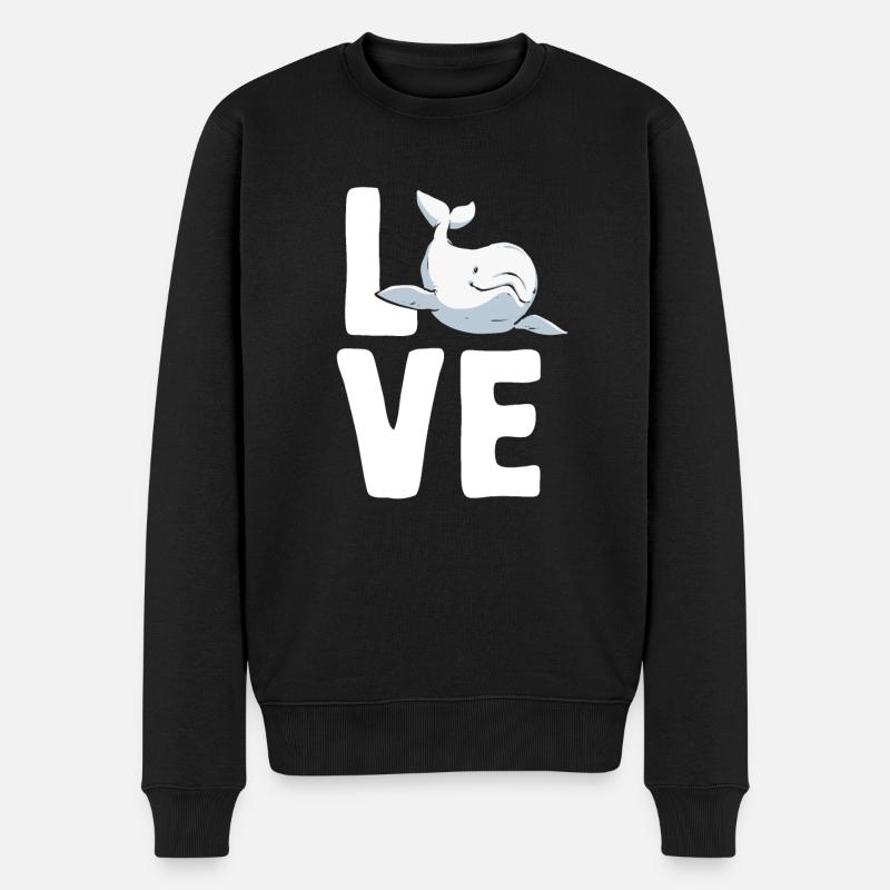 Weißwal Beluga Wal - Männer Premium Bio Pullover - Schwarz
