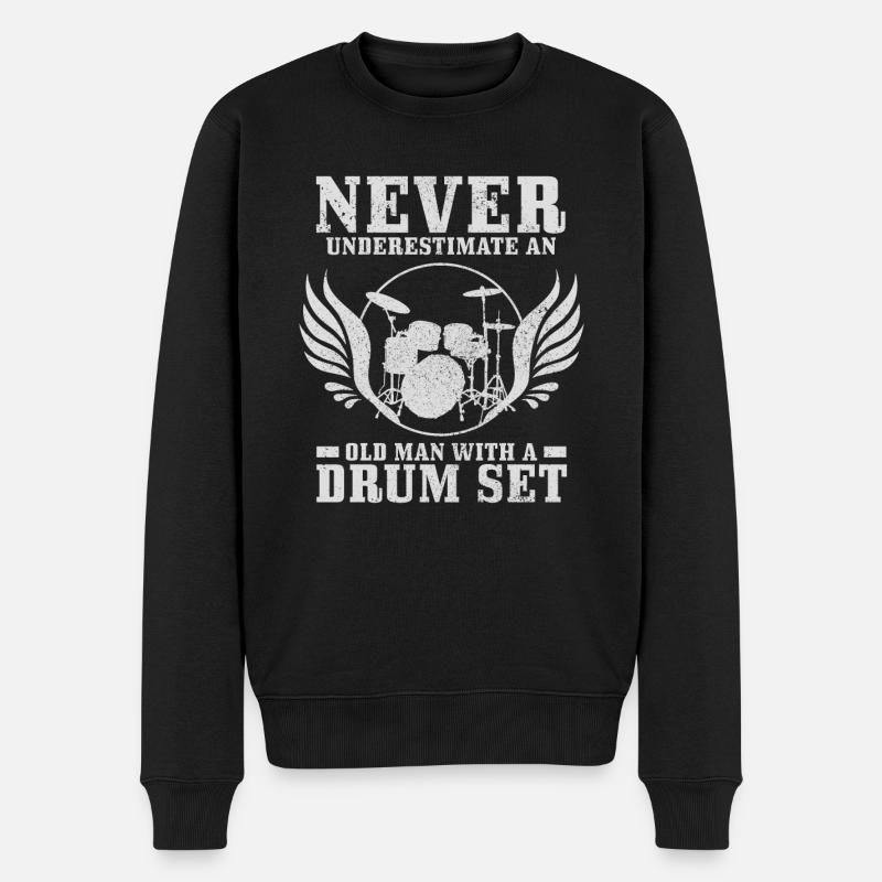 Drummer Drummer Drum Gift - Men's Premium Organic Jumper - black