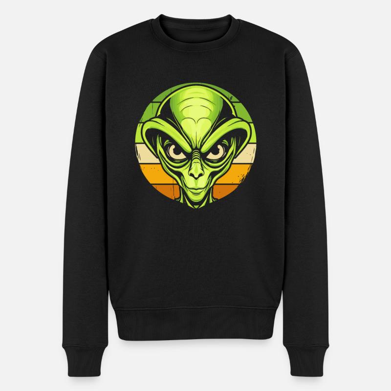 Alien Außerirdischer - Männer Premium Bio Pullover - Schwarz