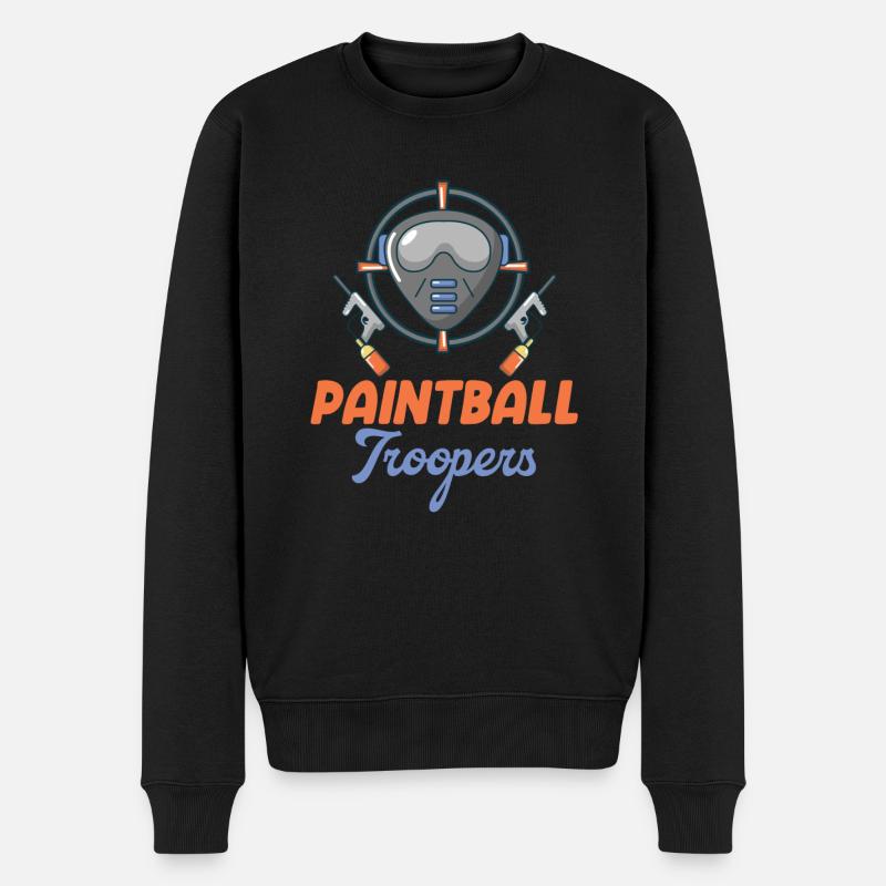 Paintball Troopers Shooter Woodsball - Männer Premium Bio Pullover - Schwarz