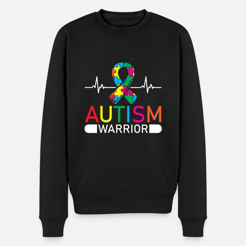 Autism Warrior Autistisches - Männer Premium Bio Pullover - Schwarz