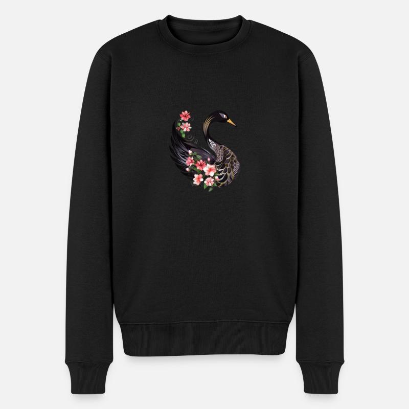 Polygon Schwan schwarz - Männer Premium Bio Pullover - Schwarz